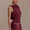 Bridget Slinky Cowl Back Top – Bordeaux