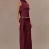 Bridget Slinky Cowl Back Top – Bordeaux