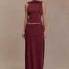 Bridget Slinky Cowl Back Top – Bordeaux