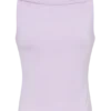 Bridget Slinky top met cowl-rug – Dusty Lilac Bridget Slinky top met cowl-rug – Dusty Lilac