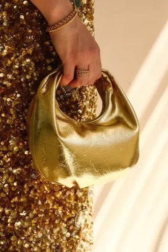 Bristol Mini Croissant leren tas – Goud Bristol Mini Croissant leren tas – Goud