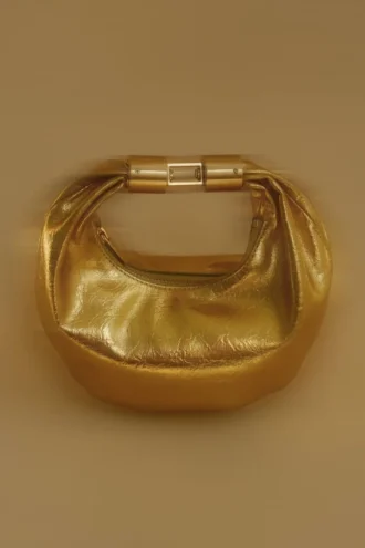 Bristol Mini Croissant leren tas – Goud Bristol Mini Croissant leren tas – Goud