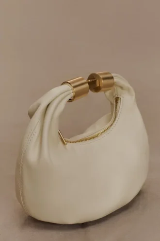 Bristol Mini Croissant leren tas – ivoor Bristol Mini Croissant leren tas – ivoor