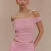 Brooklyn mesh crop top – Candy Pink