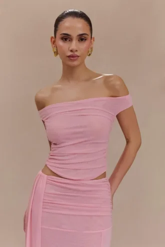 Brooklyn mesh crop top – Candy Pink