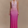 Bruna Slinky Fishtail Maxi-rok – Ombre Roze Bruna Slinky Fishtail Maxi-rok – Ombre Roze