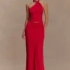 Bruna Slinky Fishtail Maxi-rok – Rood Bruna Slinky Fishtail Maxi-rok – Rood