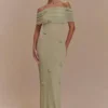 Brynn Orchid gebreide maxi-jurk – pastelgroen Brynn Orchid gebreide maxi-jurk – pastelgroen