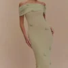 Brynn Orchid gebreide maxi-jurk – pastelgroen Brynn Orchid gebreide maxi-jurk – pastelgroen
