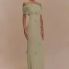 Brynn Orchid gebreide maxi-jurk – pastelgroen Brynn Orchid gebreide maxi-jurk – pastelgroen