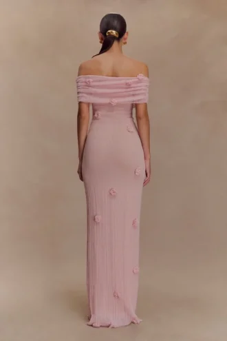 Brynn Orchid gebreide maxi-jurk – pastelroze