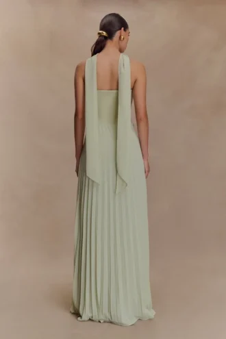 Caira chiffon sjaal maxi-jurk – salie Caira chiffon sjaal maxi-jurk – salie