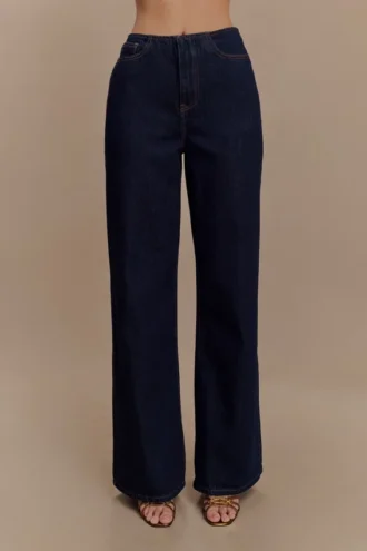 Caitlin Denim-jeans met middelhoge taille – Indigoblauw