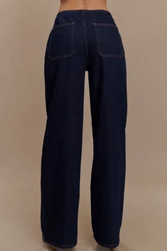 Caitlin Denim-jeans met middelhoge taille – Indigoblauw