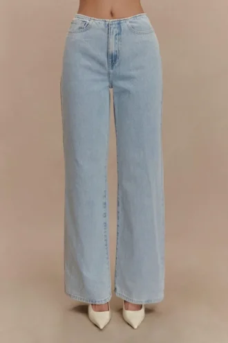 Caitlin Denim-jeans met middelhoge taille – Lichtblauw