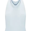 Calandra Slinky haltertop met metalen details – Lichtblauw Calandra Slinky haltertop met metalen details – Lichtblauw