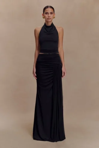 Calandra Slinky maxi-rok – Zwart