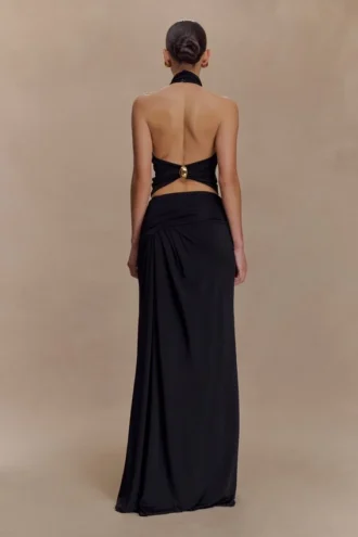 Calandra Slinky maxi-rok – Zwart