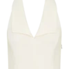 Calla mouwloze haltertop met kraag – ivoor Calla mouwloze haltertop met kraag – ivoor