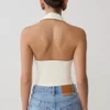 Calla mouwloze haltertop met kraag – ivoor Calla mouwloze haltertop met kraag – ivoor