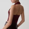 Calla mouwloze haltertop met kraag – Merlot Calla mouwloze haltertop met kraag – Merlot