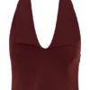 Calla mouwloze haltertop met kraag – Merlot Calla mouwloze haltertop met kraag – Merlot
