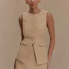Camilla bouclé minirok – licht taupe Camilla bouclé minirok – licht taupe