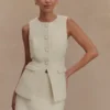Camilla bouclé mouwloos vest – ivoor Camilla bouclé mouwloos vest – ivoor