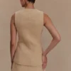 Camilla Bouclé mouwloos vest – Licht taupe