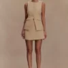 Camilla Bouclé mouwloos vest – Licht taupe