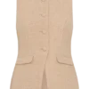 Camilla Bouclé mouwloos vest – Licht taupe