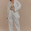 Campbell katoenen broek met wijde pijpen – Wit Campbell katoenen broek met wijde pijpen – Wit