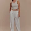 Campbell katoenen broek met wijde pijpen – Wit Campbell katoenen broek met wijde pijpen – Wit