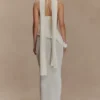 Caprice haltertop maxi-jurk van gebreide stof – Wit