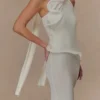 Caprice haltertop maxi-jurk van gebreide stof – Wit