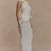 Caprice haltertop maxi-jurk van gebreide stof – Wit