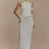 Caprice haltertop maxi-jurk van gebreide stof – Wit