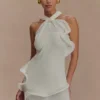 Caprice haltertop-minijurk van gebreide stof – Wit Caprice haltertop-minijurk van gebreide stof – Wit