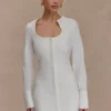 Carina katoenen shirtjurk met peplum – Wit Carina katoenen shirtjurk met peplum – Wit