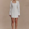 Carina katoenen shirtjurk met peplum – Wit Carina katoenen shirtjurk met peplum – Wit