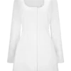 Carina katoenen shirtjurk met peplum – Wit Carina katoenen shirtjurk met peplum – Wit