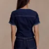 Carlene Denim Shorts met omgeslagen zoom – Indigo Blue Carlene Denim Shorts met omgeslagen zoom – Indigo Blue