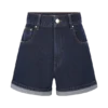 Carlene Denim Shorts met omgeslagen zoom – Indigo Blue Carlene Denim Shorts met omgeslagen zoom – Indigo Blue