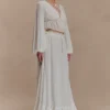 Carlie chiffon top met gekruiste bandjes – ivoor Carlie chiffon top met gekruiste bandjes – ivoor