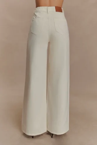 Carmella-jeans met borduursels – Ecru