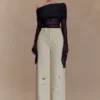 Carmella-jeans met borduursels – Ecru Carmella-jeans met borduursels – Ecru