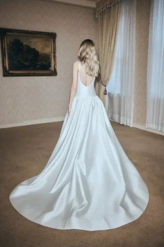 Carol Taffeta Maxi-jurk – Ivoor