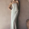 Casey linnen maxi-rok met borduursels – naturel Casey linnen maxi-rok met borduursels – naturel