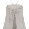 Casey linnen top met borduursels en ribbels – naturel Casey linnen top met borduursels en ribbels – naturel