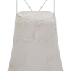 Casey linnen top met borduursels en ribbels – naturel Casey linnen top met borduursels en ribbels – naturel